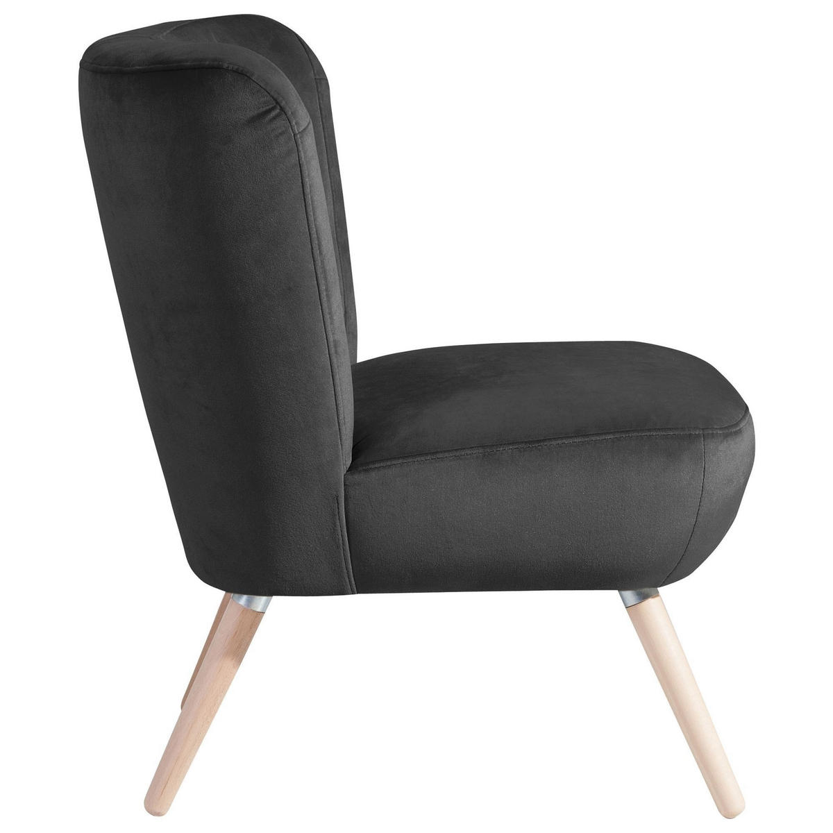 SESSEL Kassi Bezug Samtvelours Buche natur / anthrazit - Anthrazit, Kunststoff (69/80/68cm) - 58aufmkessel