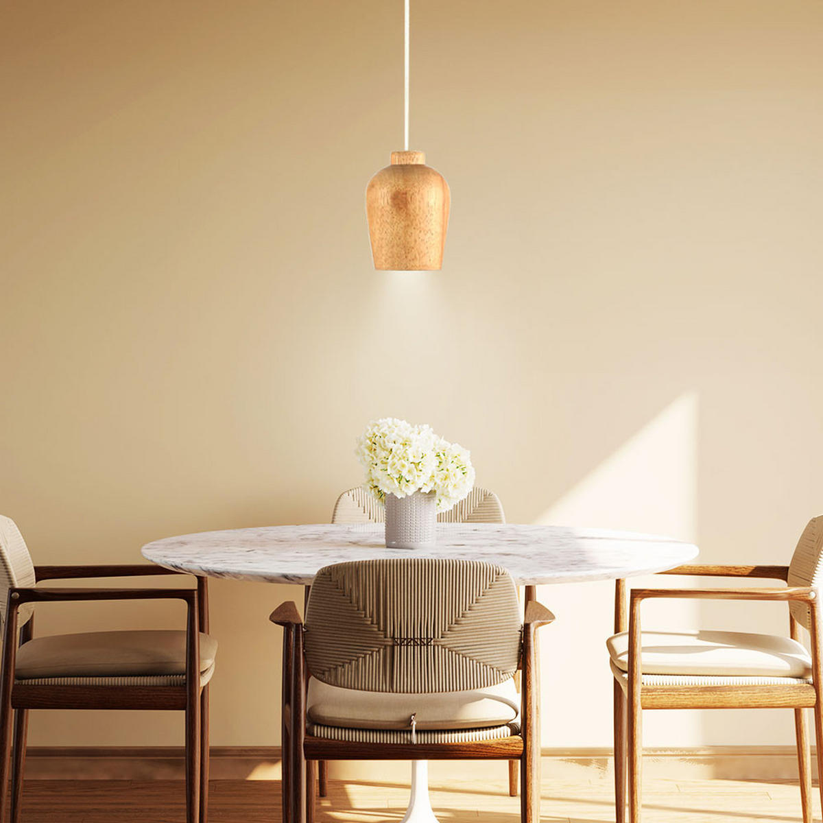 HÄNGELEUCHTE Holz Braun - Braun, Holz (7.3/10.2/100cm)