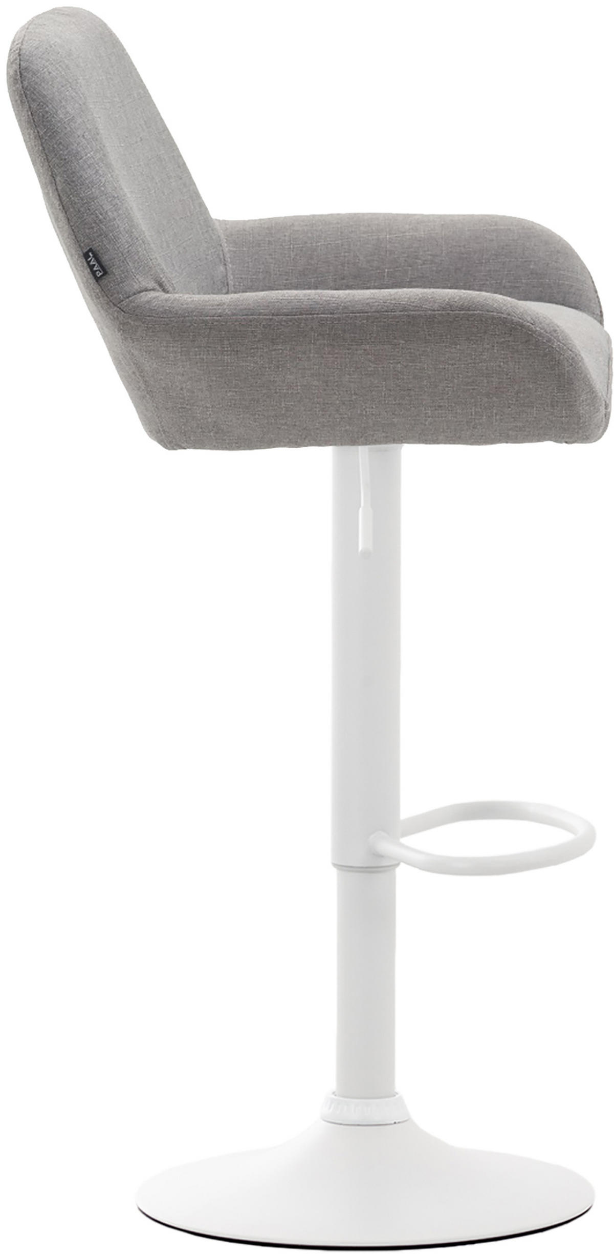 BARHOCKER 2er Set Stoff grau - Weiß/Grau, Textil/Metall (51/89/52cm) - CLP