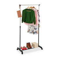 STOJAN na šaty - čierna, kov/plast (76/156/40.5cm) - Relaxdays