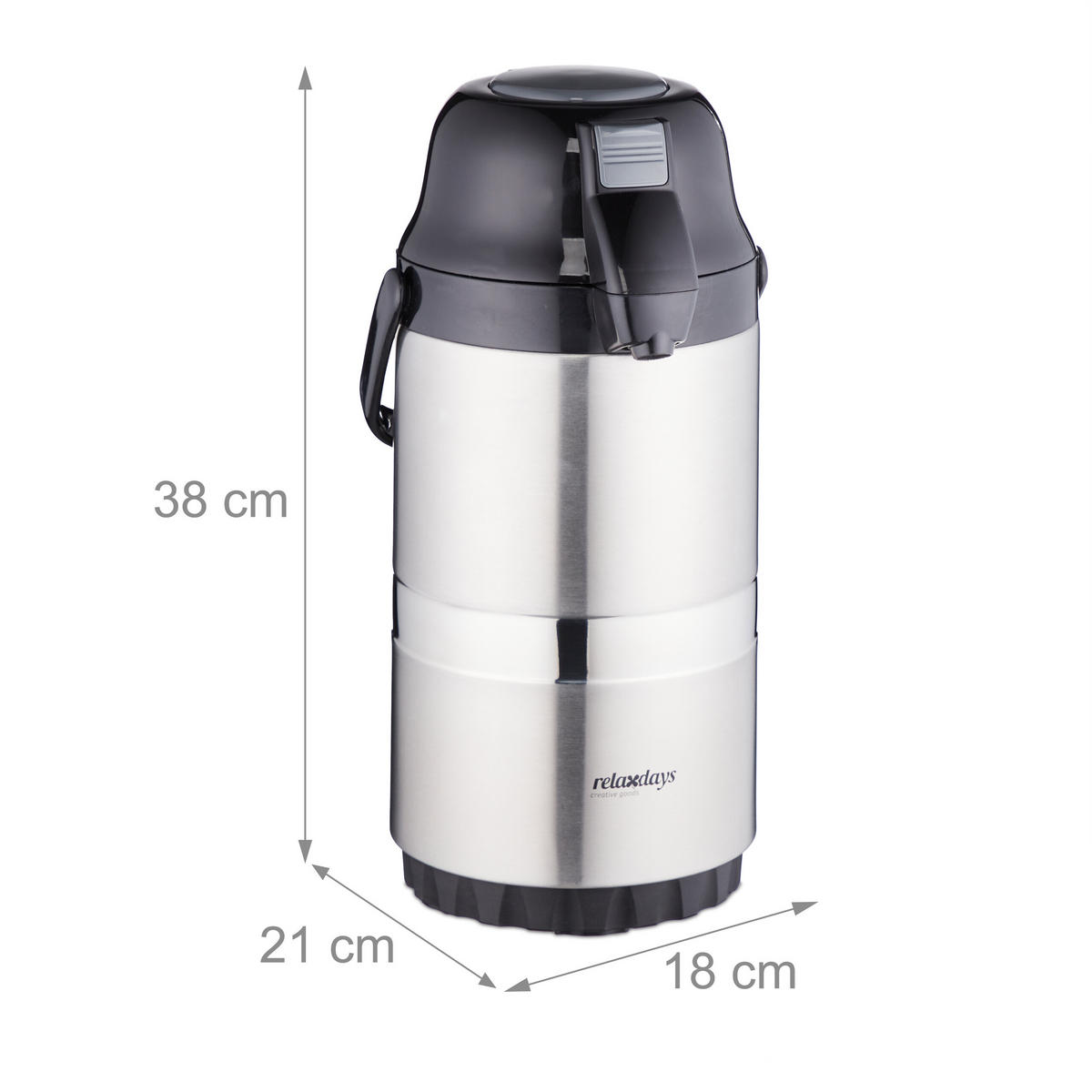 PUMPKANNE - Silberfarben, Glas/Kunststoff (2.2L) - Relaxdays