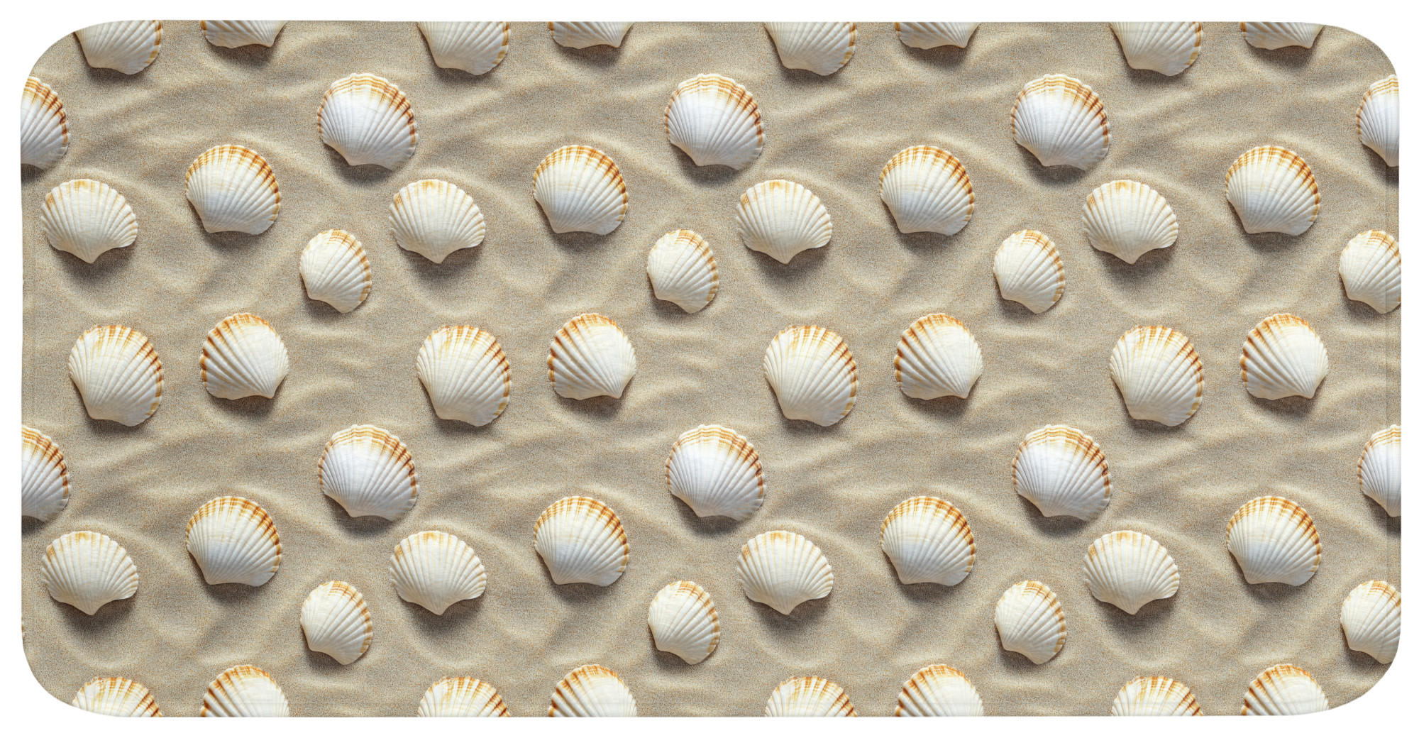 KOUPELNOVÁ PŘEDLOŽKA Mušle - Písek - Námořní 120x60 cm - písková barva, textil/plast (120/60cm) - OnlyWow