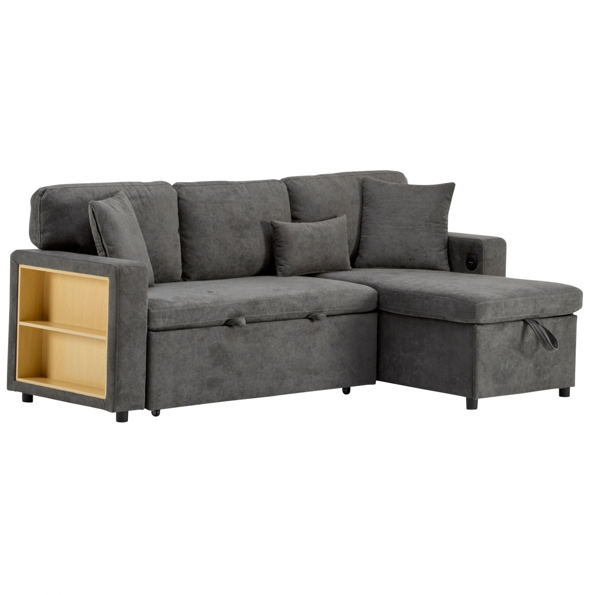 Meubliv Schlafsofa Dunkelgrau 215x131 cm