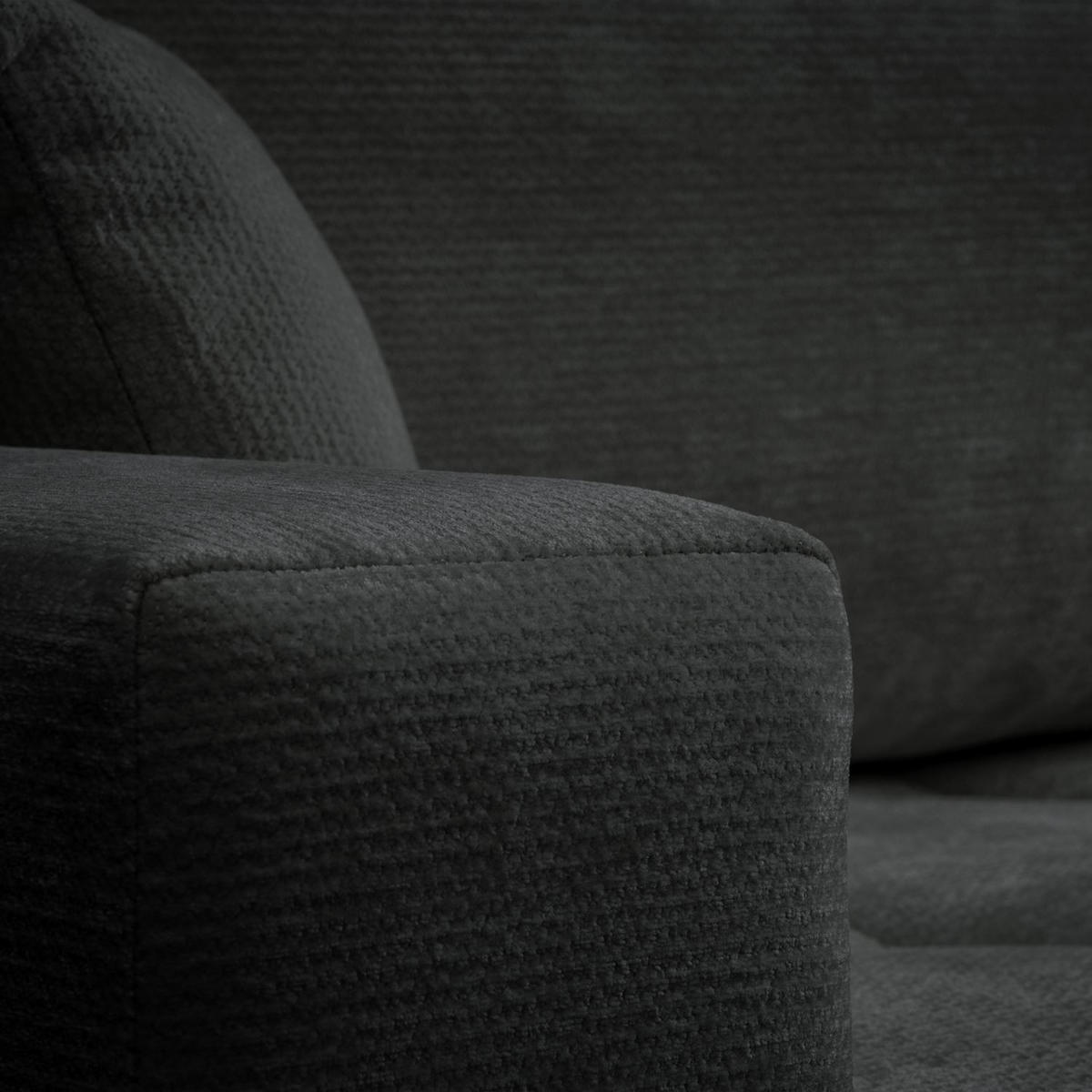 ECKSOFA CLOUD II L mit Schlaffunktion, Vibe 98 - Dunkelgrau, Textil (247/152cm) - Lookway