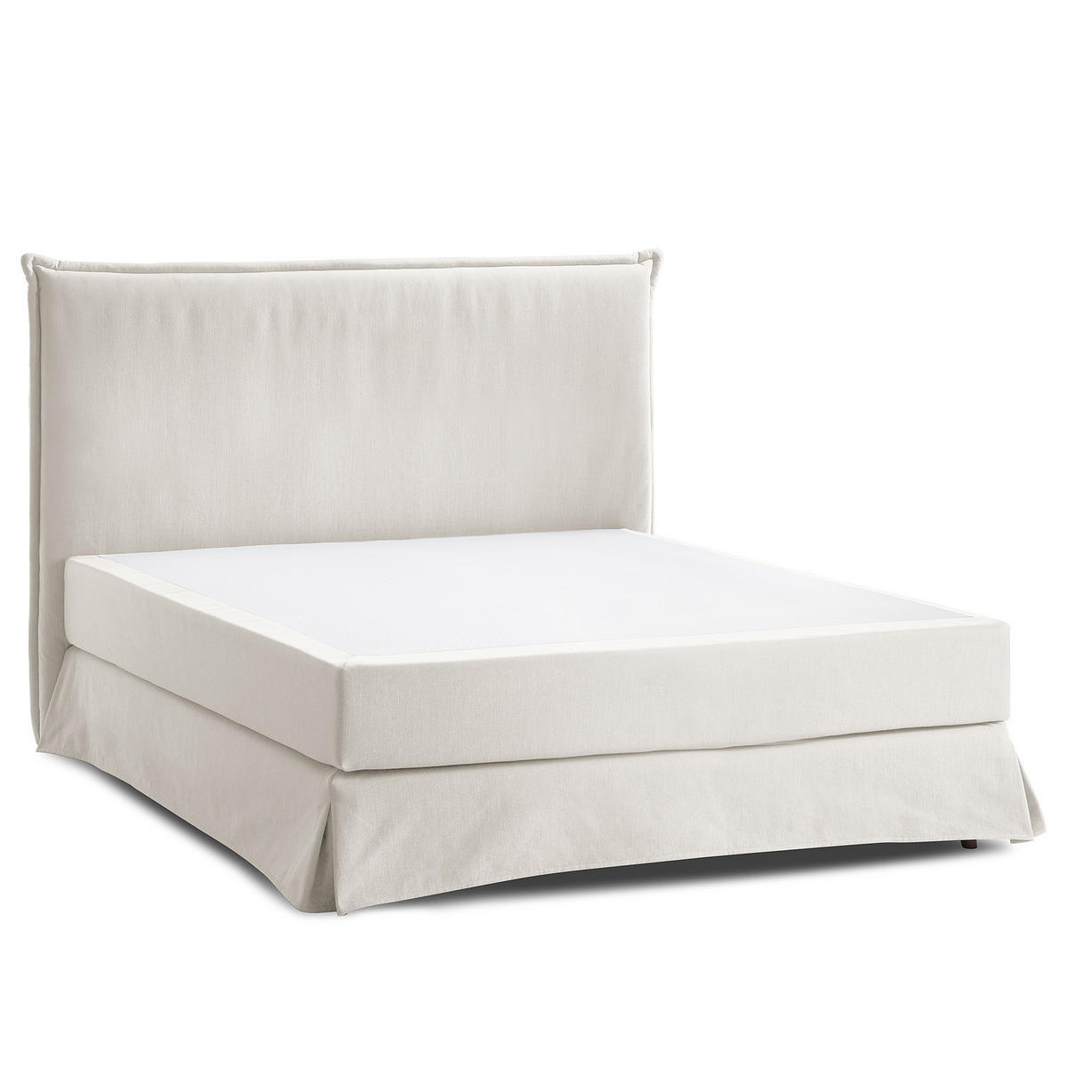 BOXSPRINGBETT mit Husse - Platinfarben, Textil (160/200cm) - home24