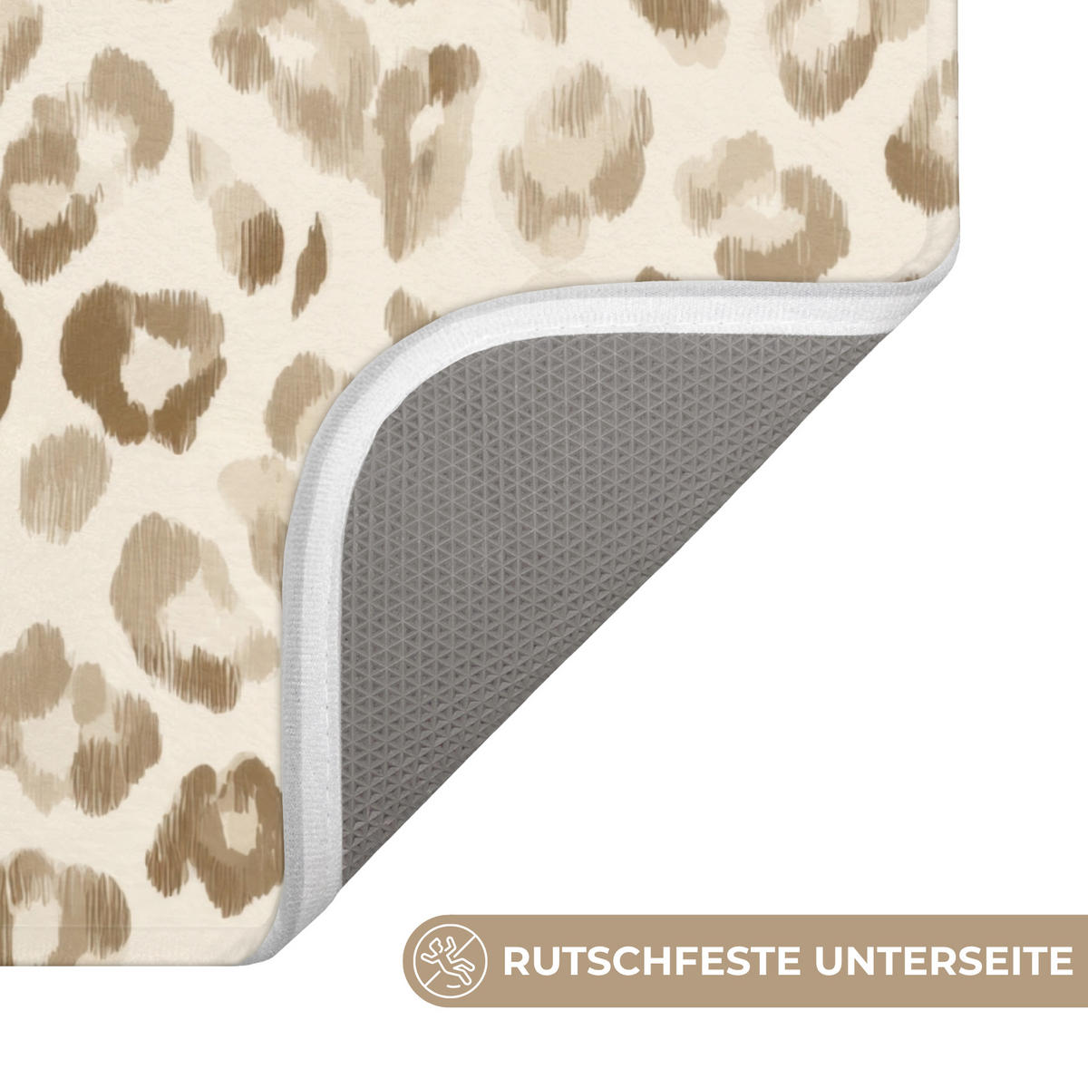 WC PŘEDLOŽKA Leopard - Classic - Béžová 55x60 cm - světle hnědá, textil/plast (55/1cm) - OnlyWow