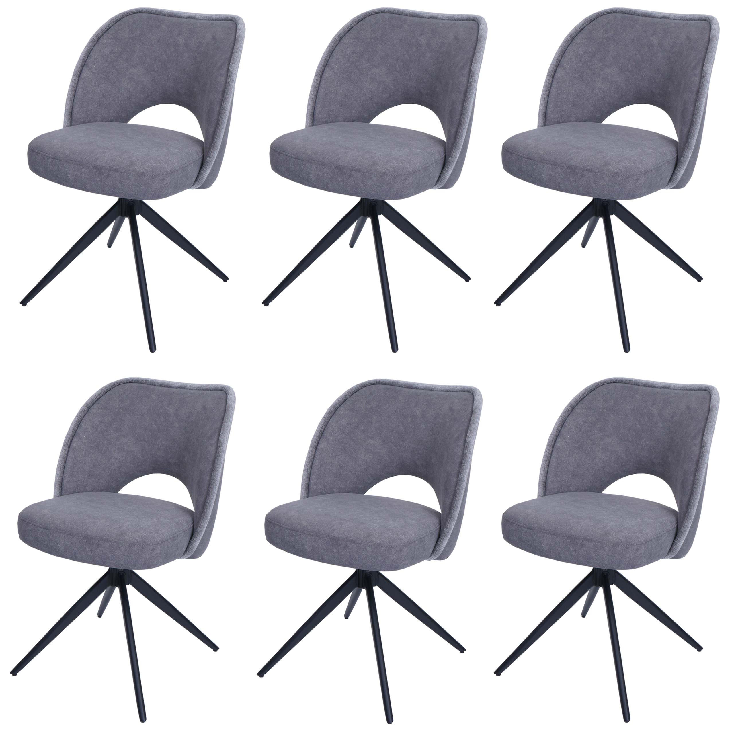 ESSZIMMERSTUHL Grau 6er-Set - Grau, Textil (54/84/60cm) - MCW