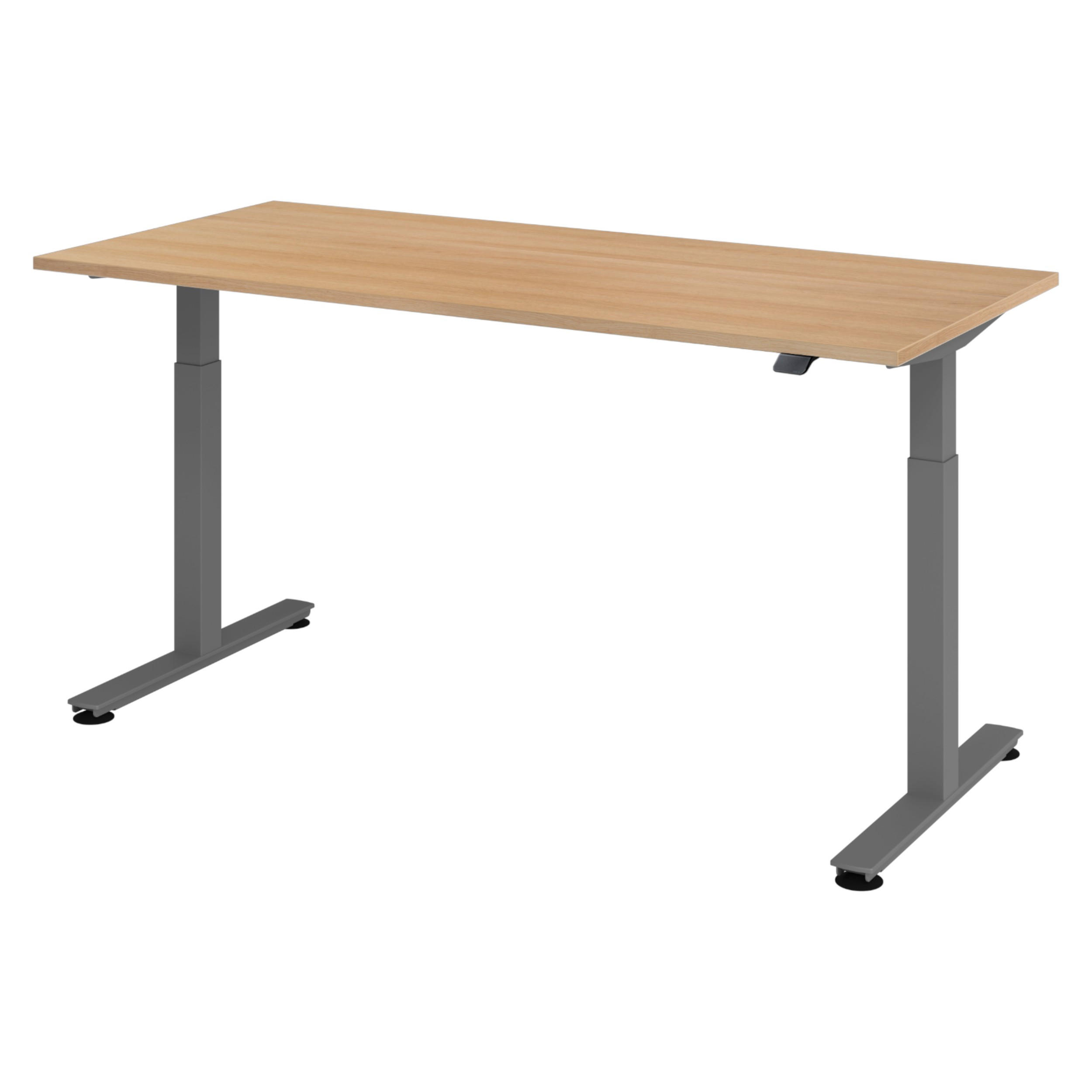 SCHREIBTISCH elektrisch XMST 80/180/74 cm in Eichefarben/Graphitfarben - Eichefarben/Graphitfarben, Holzwerkstoff (80/180/74cm) - bümö