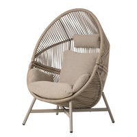 GARTENSESSEL - Eisen / Polyester - Beige, Textil/Metall (100/140/100cm) - home24