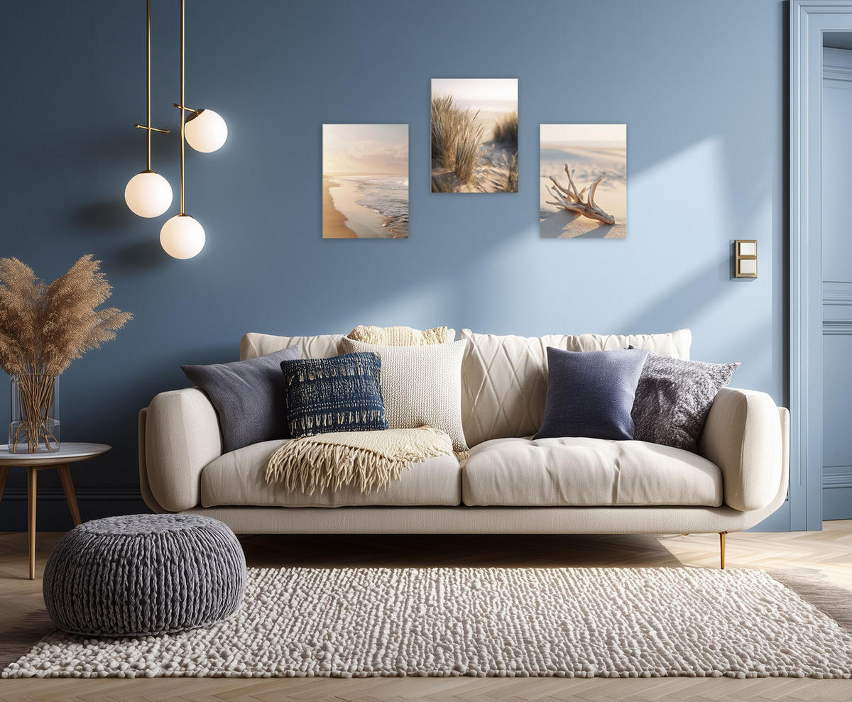 BILDERSET 3er-Set 30x40 cm Strand Meer beige - Beige, Kunststoff (30/40cm) - artissimo