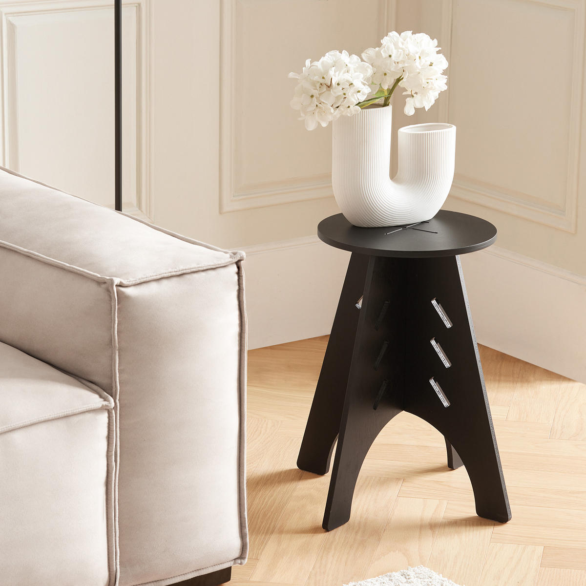BEISTELLTISCH mit Zapfenverbindungen Schwarz - Schwarz, Holz (33/33/49cm) - SoBuy