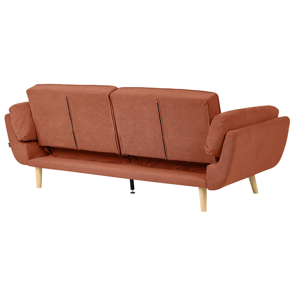ROZKLÁDACÍ POHOVKA 3-místná Látka Oranžová Asby - pomerančová, textil (218/82/83cm) - Beliani
