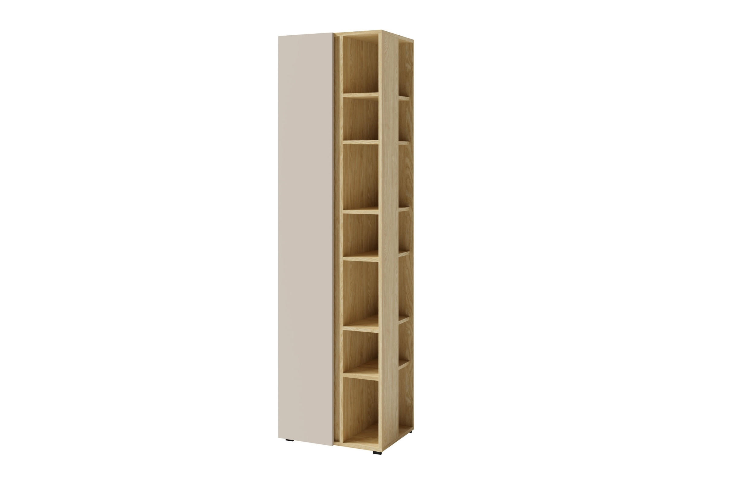KINDERREGAL LIBU 04 55/40/195 in Sandbeige / Geölte Eiche - Eichefarben/Beige, Holzwerkstoff (55/195/40cm) - Deine Möbel 24