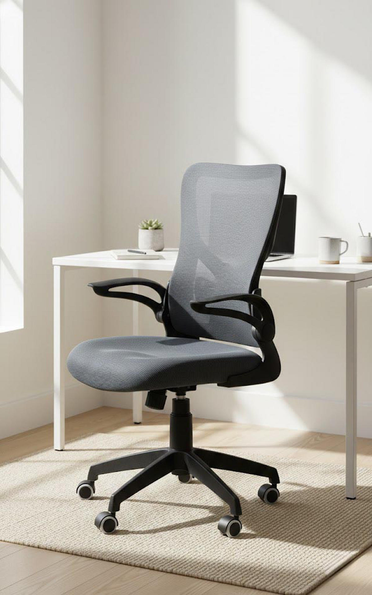 BÜROSTUHL Novar grau - Schwarz/Grau, Kunststoff/Metall (54/107/61cm) - TPFLiving