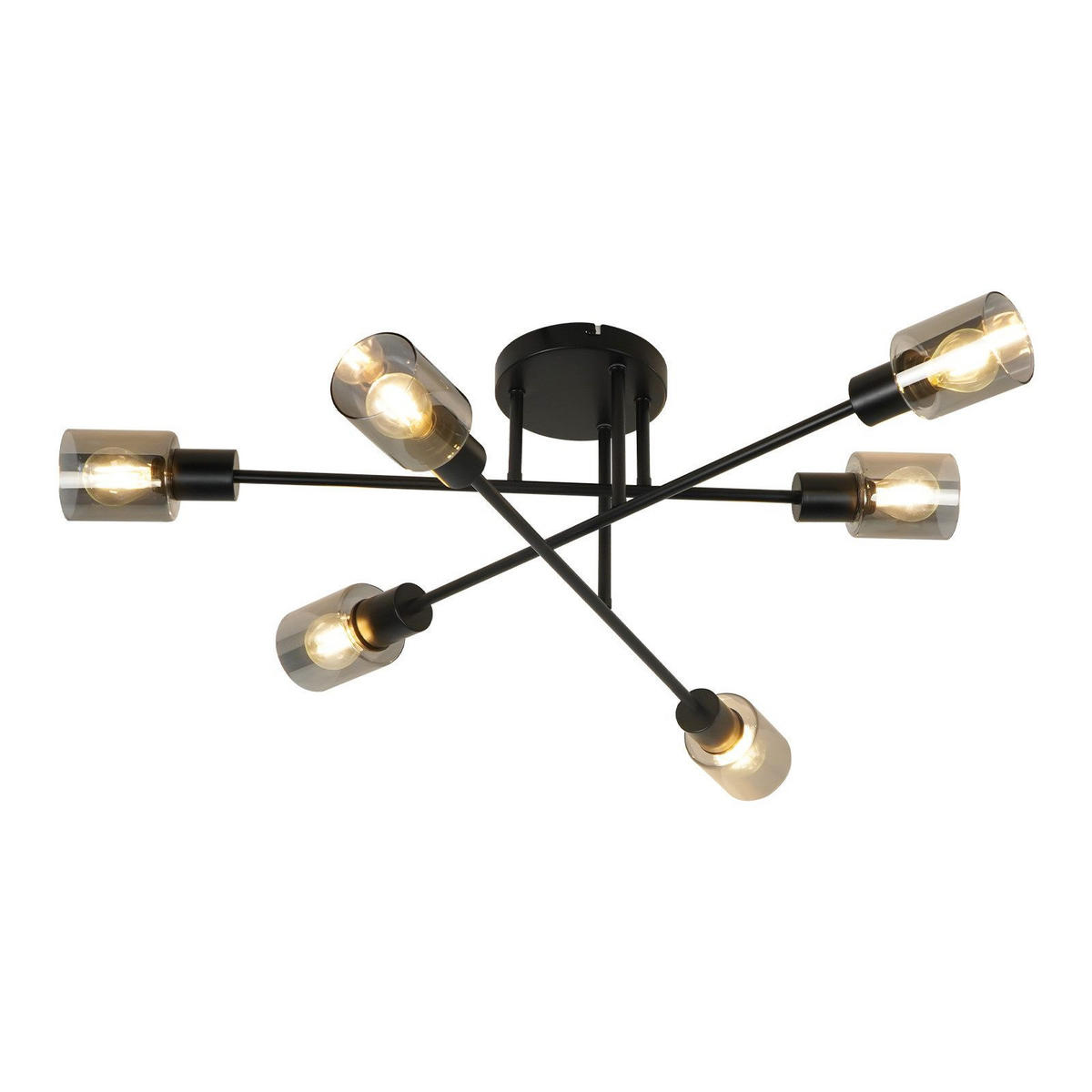 DECKENLEUCHTE Duty 74.2/24.5/15cm - Schwarz, Metall (74.2/24.5/15cm) - Nettlife