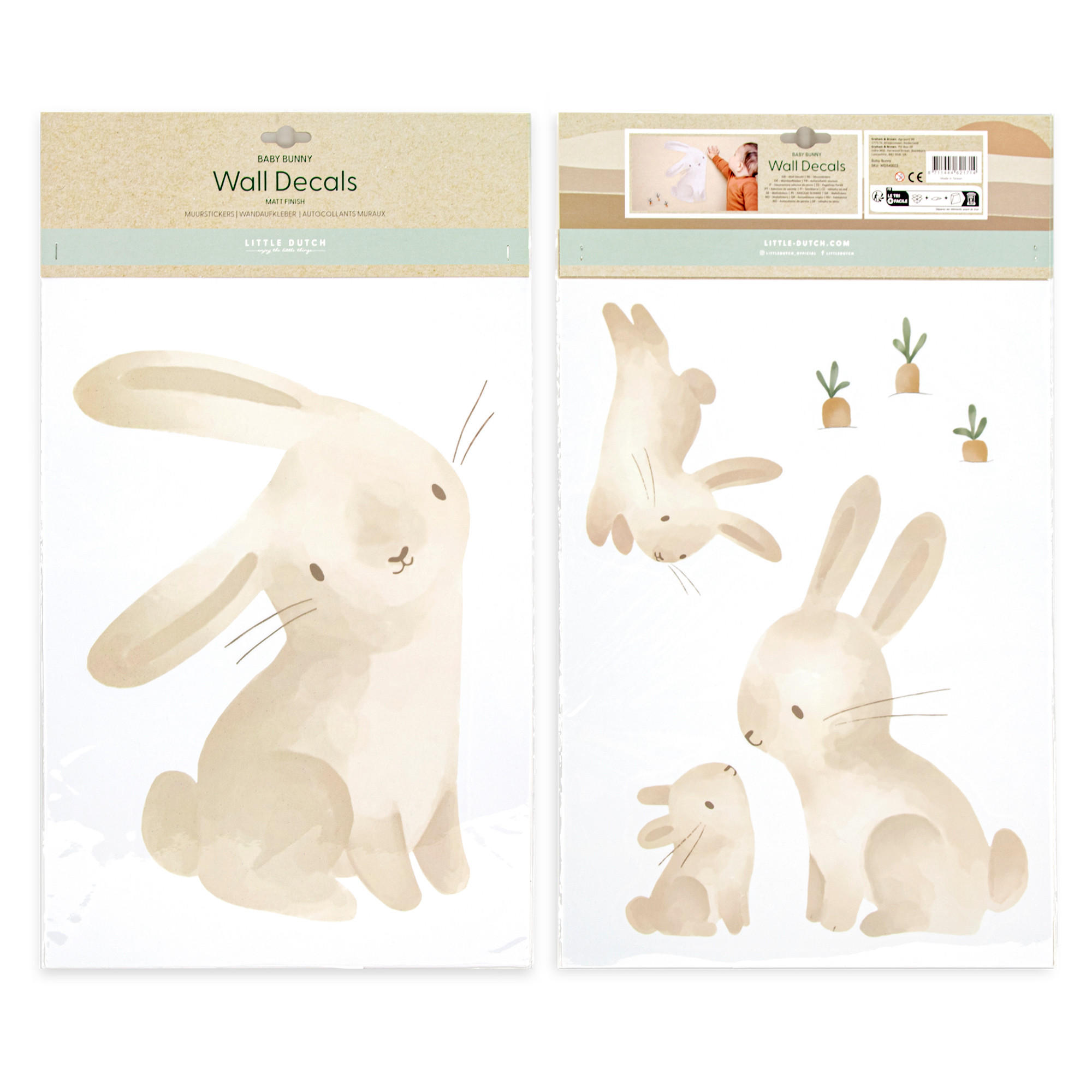 Little Dutch Wandaufkleber Beige 30x52x0.1 cm