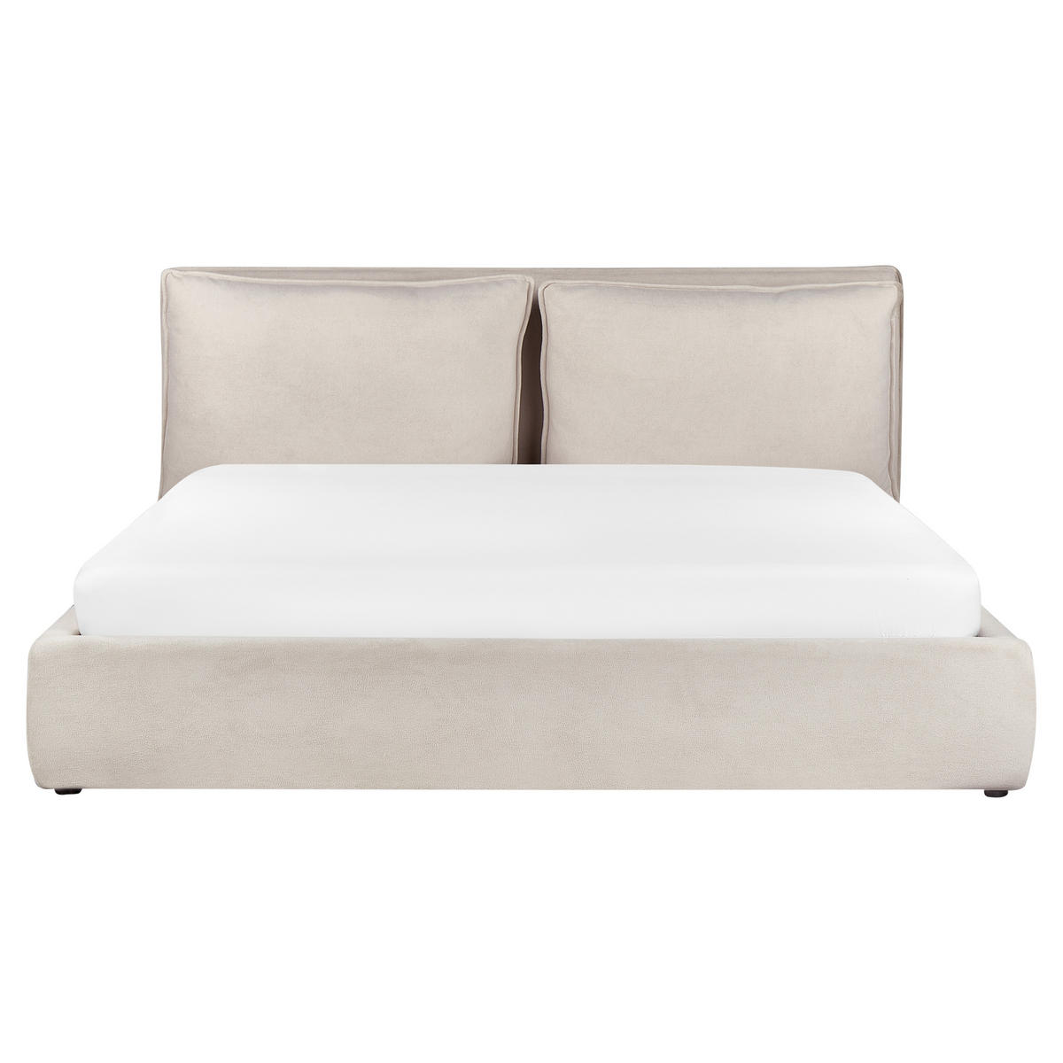 BETT mit Stauraum 180x200 cm Beige Bajonna - Beige, Textil (180/200cm) - Beliani