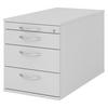 ROLLCONTAINER - mit 3 Schubladen 80/42,8/51,2 cm in Grau Bogengriff (Metall) - Grau, Holzwerkstoff (42.8/51.2/80cm) - bümö