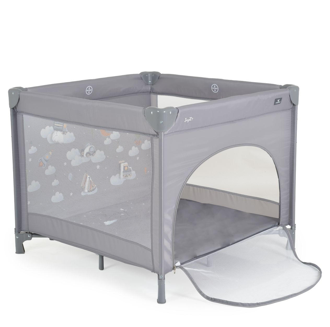 LAUFSTALL Joyzi Matratze grau Reisebett faltbar Tasche vier Plüschfiguren - Grau, Textil (90/90cm) - Cangaroo