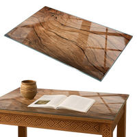 TISCHPLATTE 100x70 cm Natürliche Holzmaserung - Braun, Glas (0.4/100/70cm) - TULUP