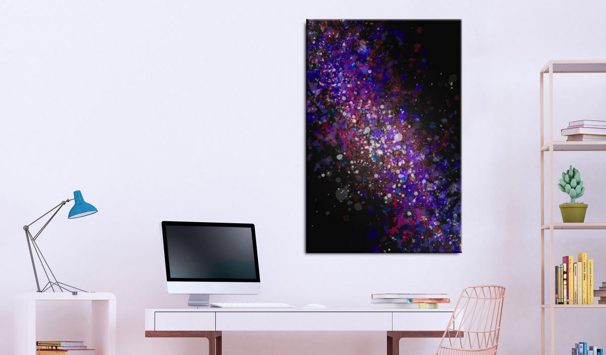 KUNSTDRUCK Schwarz 40/60 cm - Blau/Schwarz, Textil (40/60cm) - KUNSTLOFT