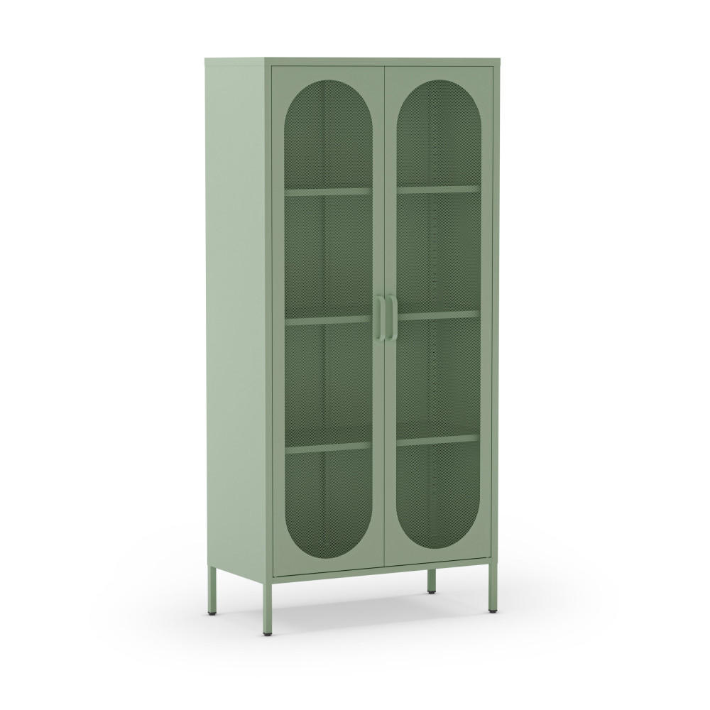 METALLVITRINE mit 2 Türen, Höhe 170 cm - Zio - Minzgrün - Mintgrün, Metall (80/170/40cm) - Drawer