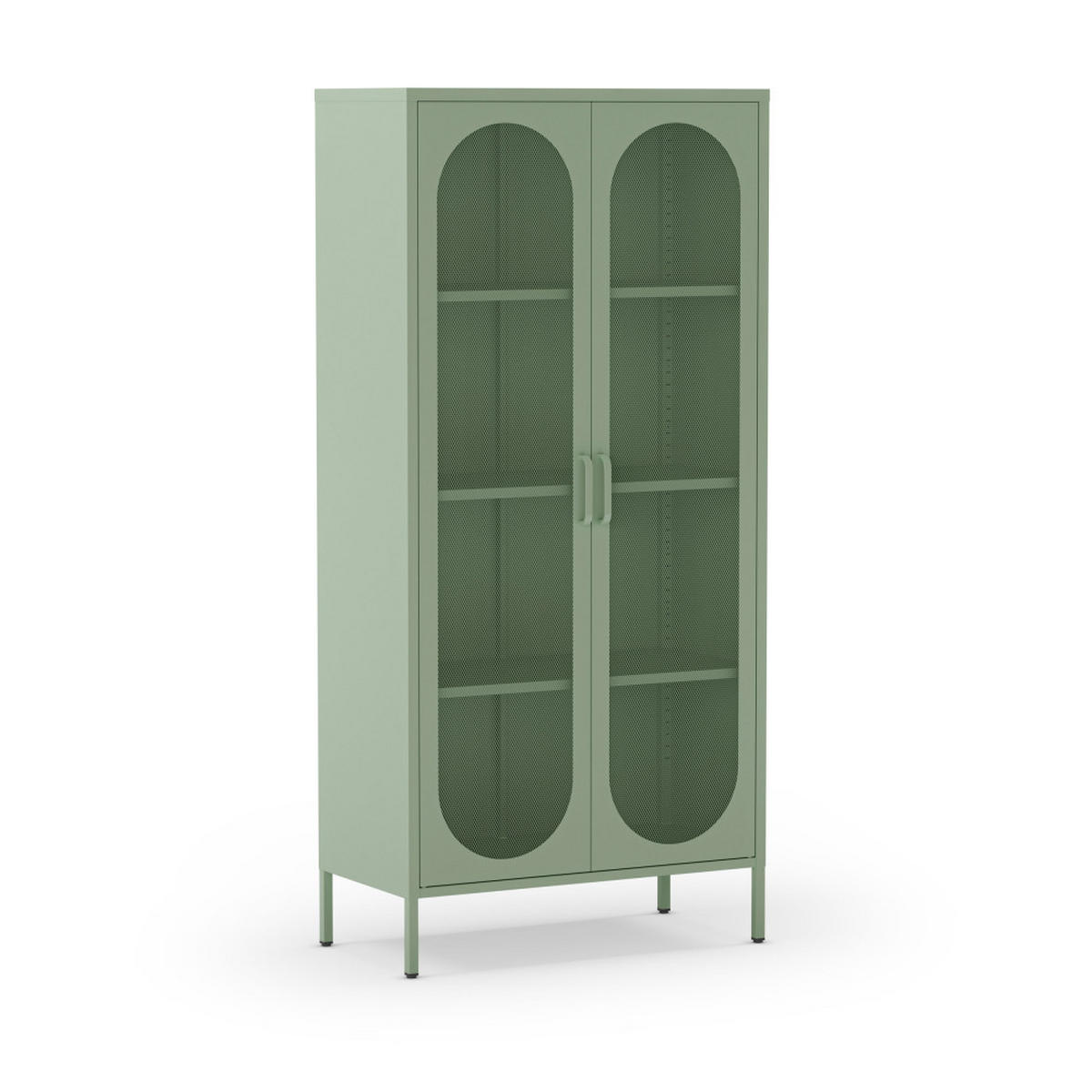 METALLVITRINE mit 2 Türen, Höhe 170 cm - Zio - Minzgrün - Mintgrün, Metall (80/170/40cm) - Drawer