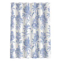 DUSCHVORHANG Kupferstichanmutung - Affen in Blau 200/180 cm - Blau, Textil (200/180cm) - Bilderwelten