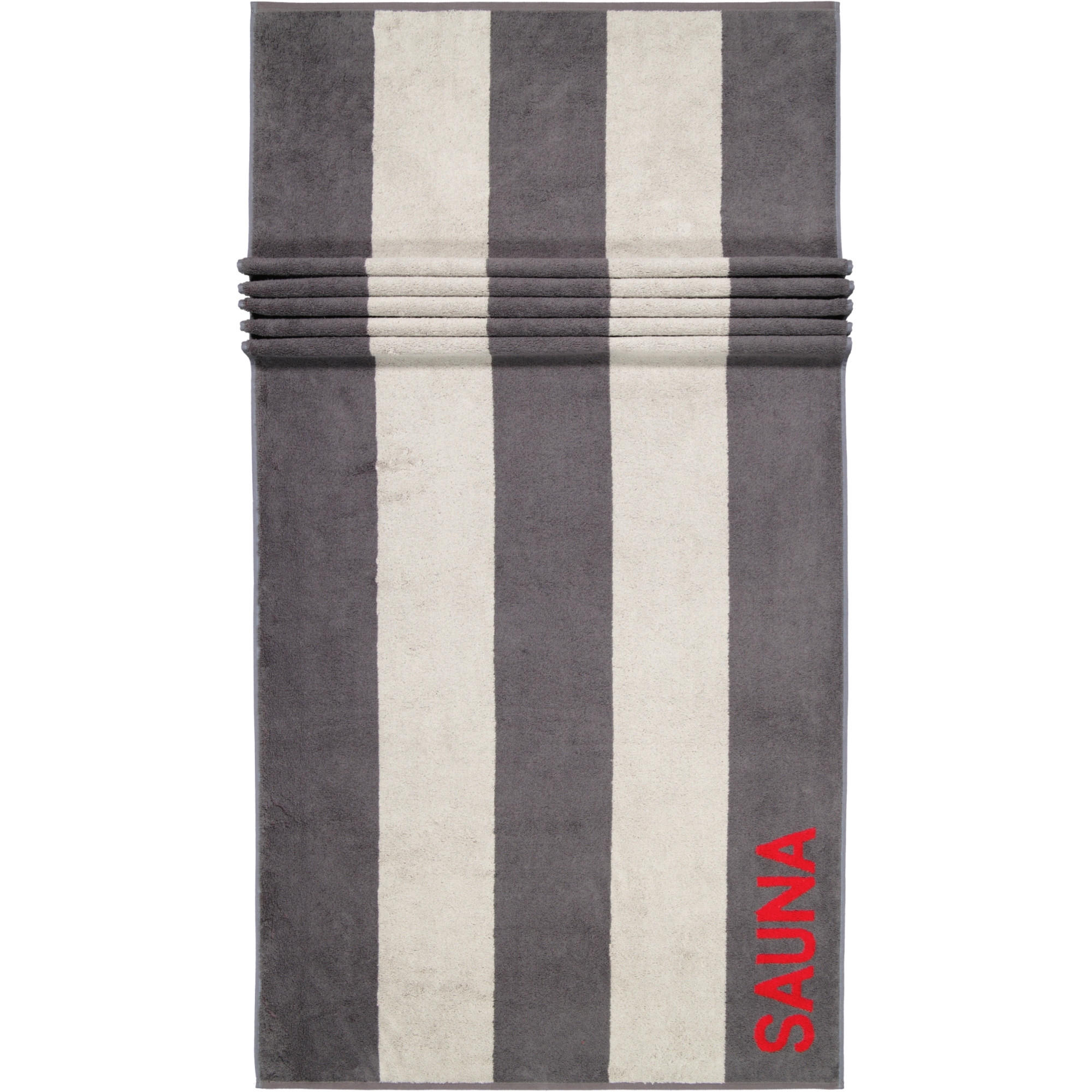SAUNATUCH SAUNATUCH 599 ANTHRAZIT-ROT - 72 - Grau, Textil (80/200cm) - Cawö