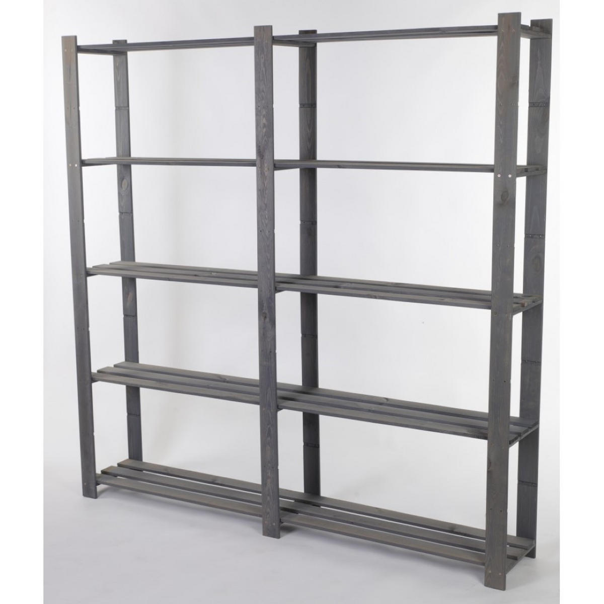 HOLZREGAL PINEPEAK 170x170x28cm 5 Fachboden 1,2cm dickes Kiefernholz Grau - Grau, Holz (170/170/28cm) - PROREGAL