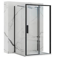 DUSCHKABINE Rea Rapid Slide Wandmontage 110x100 - Schwarz, Glas (110/100/195cm) - REA