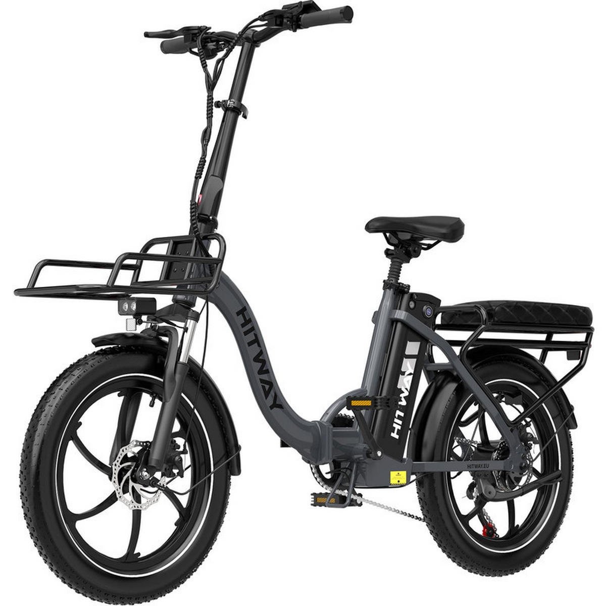 E-BIKE Klapprad BK6SL1 20*3,0 Zoll 36V15,6Ah Akku bis zu 150km Reichweite, 7 Gang - Grau, Metall (38cm) - HITWAY