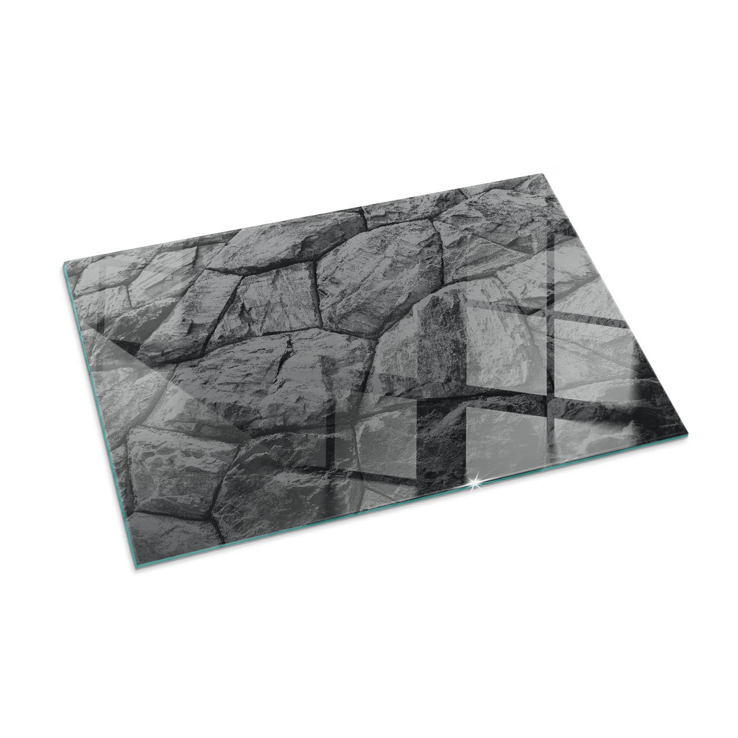 GLASPLATTE für Kamin 100x70 cm Grau - Grau, Glas (100/70/0.4cm) - ArtPrintCave