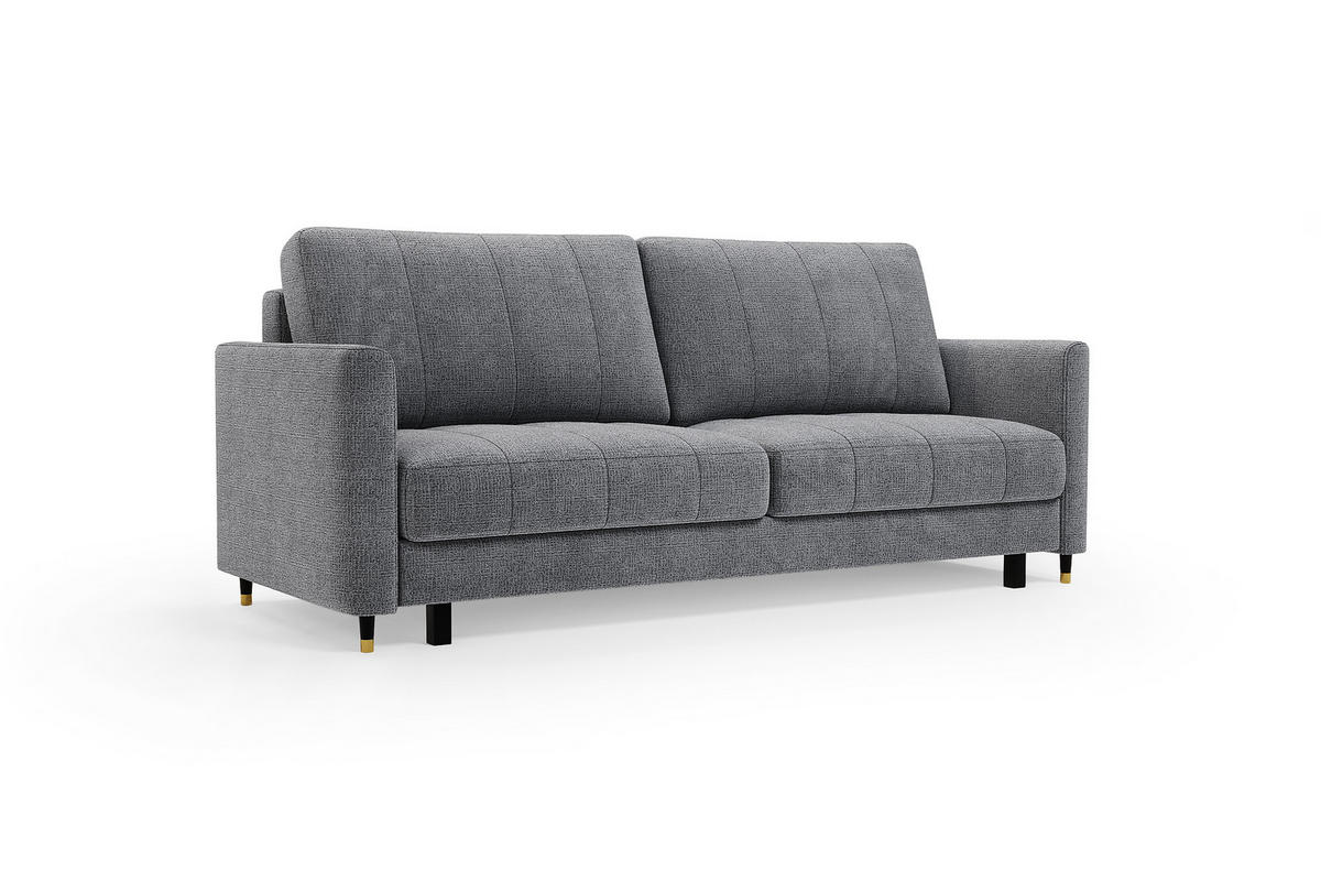 SCHLAFSOFA Gebet – Graphit, mit Schlaffunktion und Bettkasten - Graphitfarben, Textil (225/100/110cm)