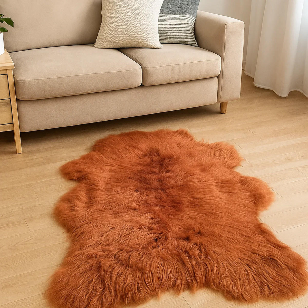 SCHAFFELL Island Kastanienbraun Langhaar 2. Wahl ca. 110 cm - Kastanienfarben/Rotbraun, Fell (60/110cm) - Provellus