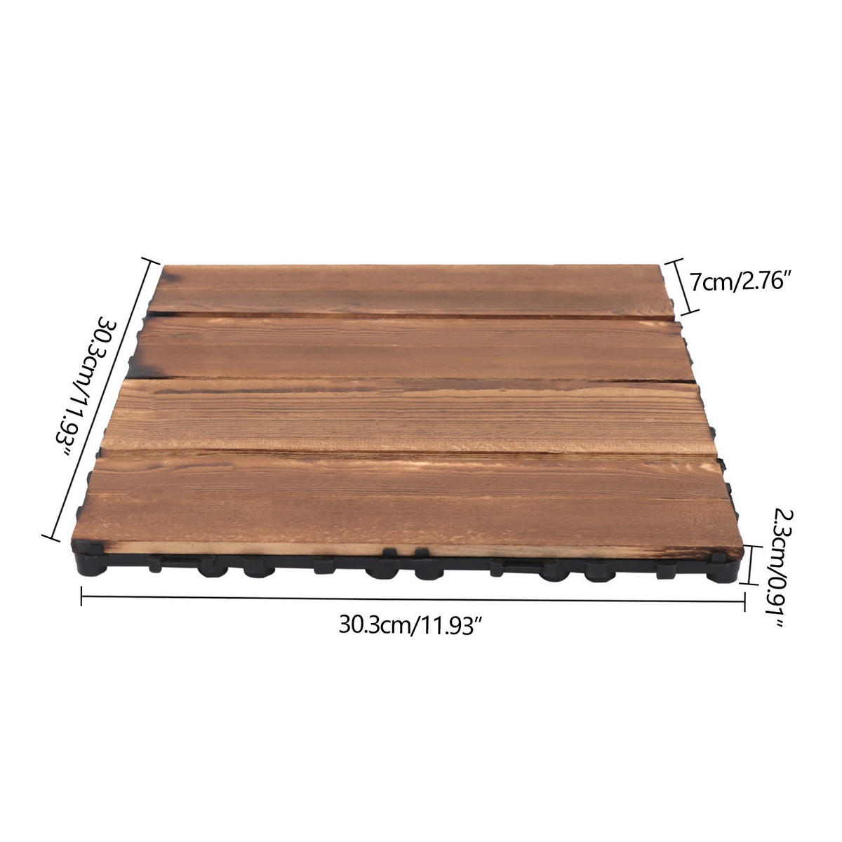TERRASSENFLIESE 36er-Pack Hartholz, Outdoor & wasserdicht - Braun, Holz (30/30/2cm) - Kaket