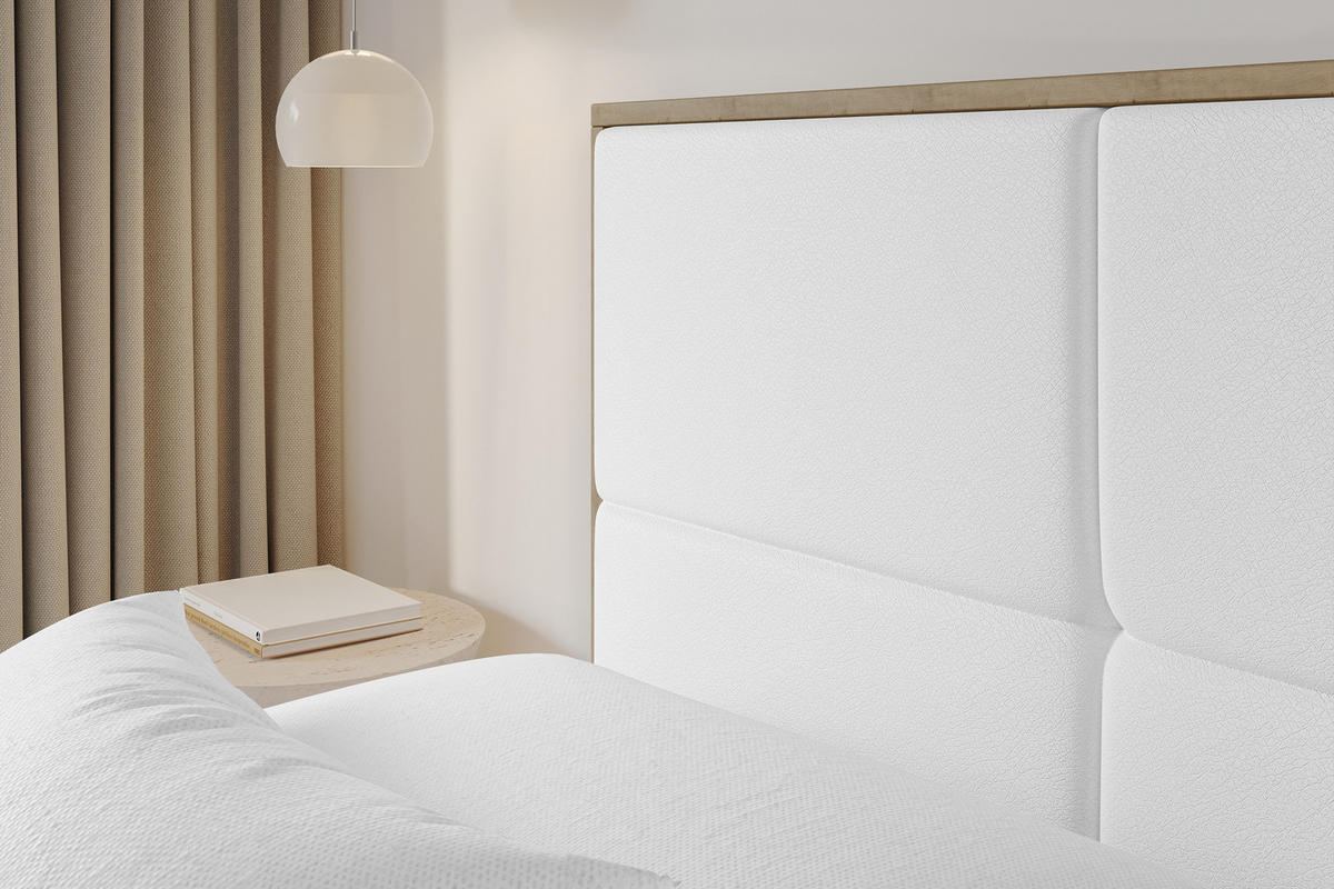 POLSTERBETT mit Bettkasten und Lattenrost, Bett mit Matratze H3/H4 - LILA 140x200 Weiß - Weiß Hochglanz, Holzwerkstoff/Textil (140/200cm) - ALTDECOR