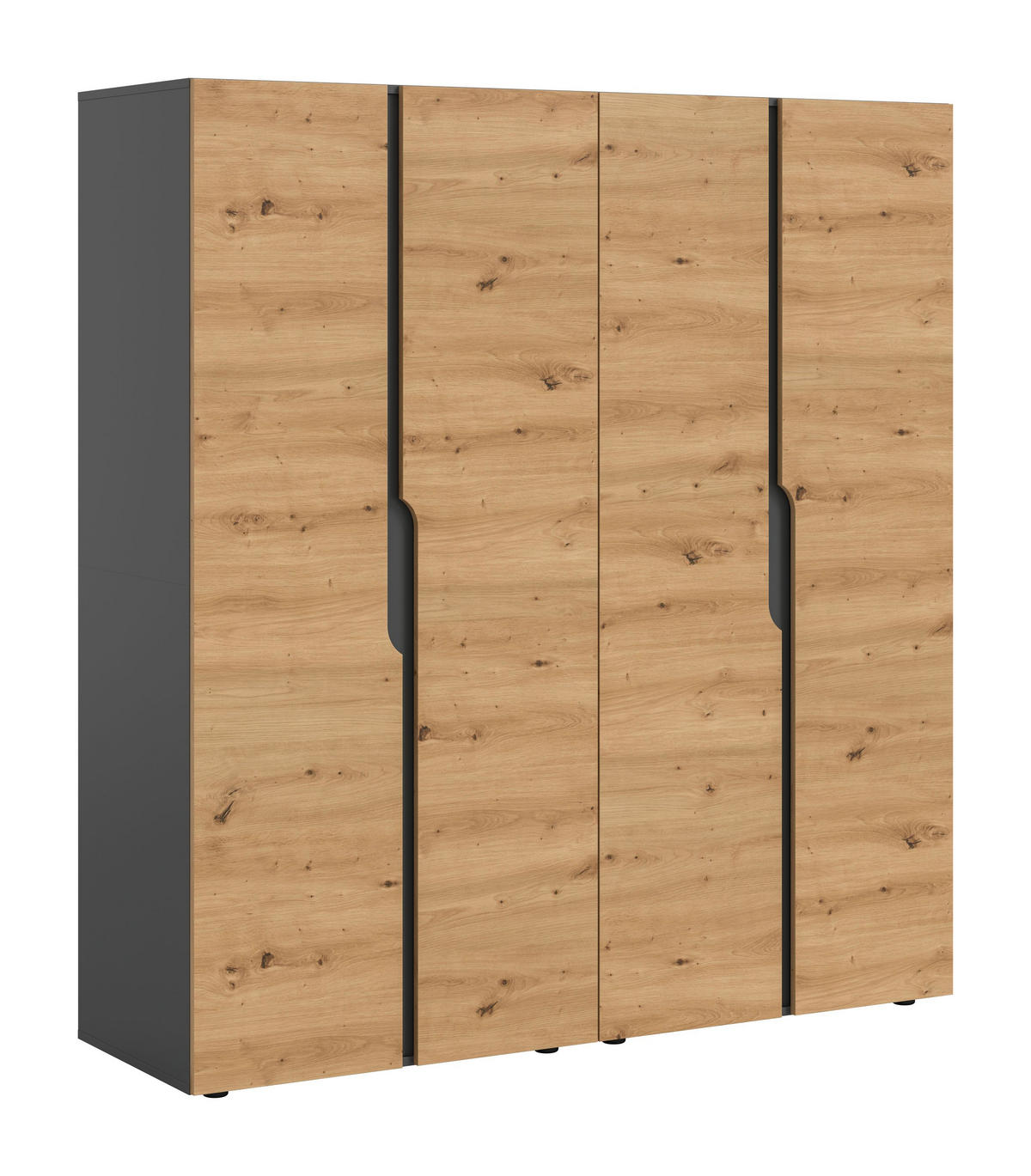 KLEIDERSCHRANKKOMBINATION ANGA (B/H/T: ca. 160/180/51 cm) in anthrazit/Artisan Eiche Nachbildung - Anthrazit, Holzwerkstoff (160/180/51cm)