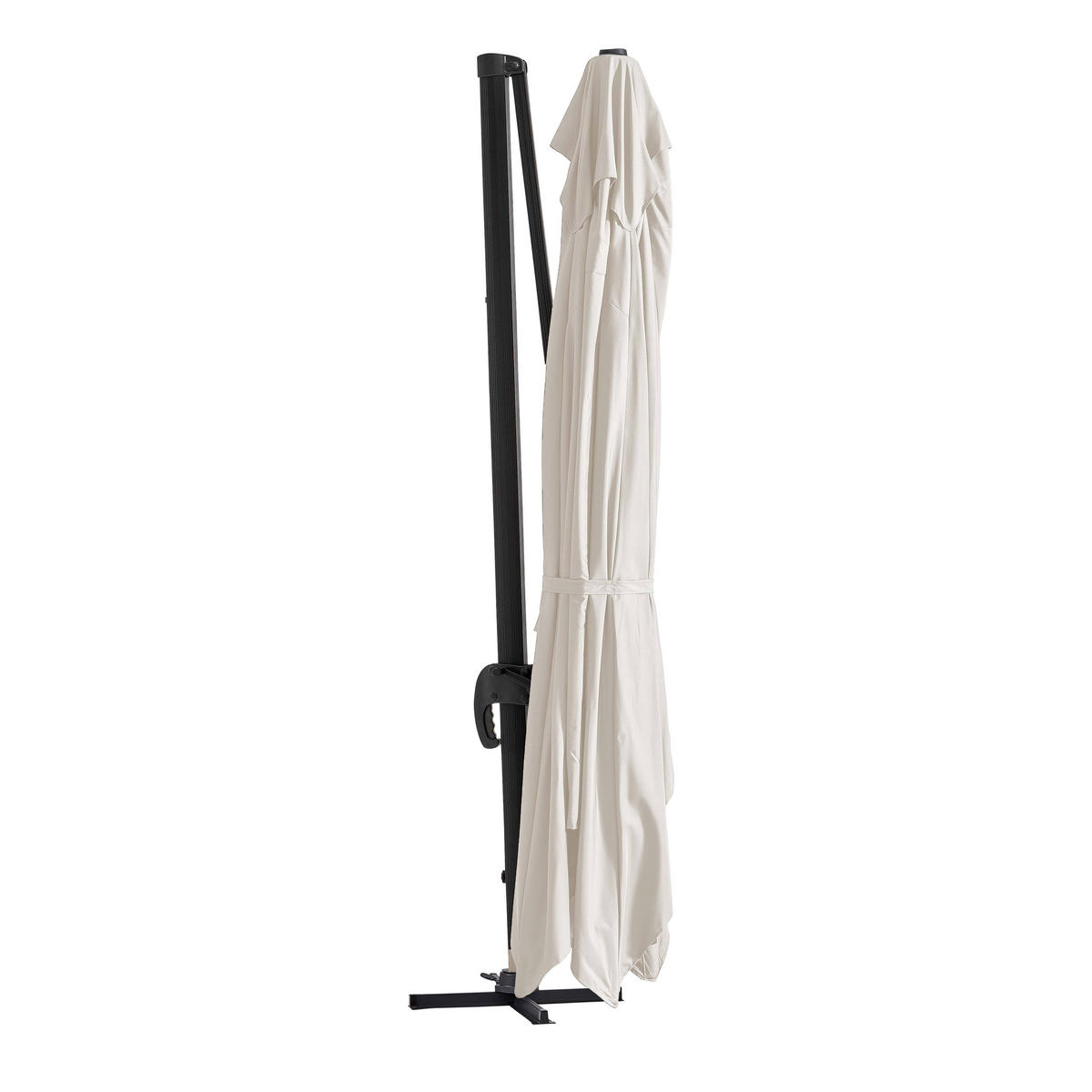 SONNENSCHIRM 3x4m mit 4 Gewichtsplatten, Weiß - Weiß, Metall (400/300cm) - Oviala