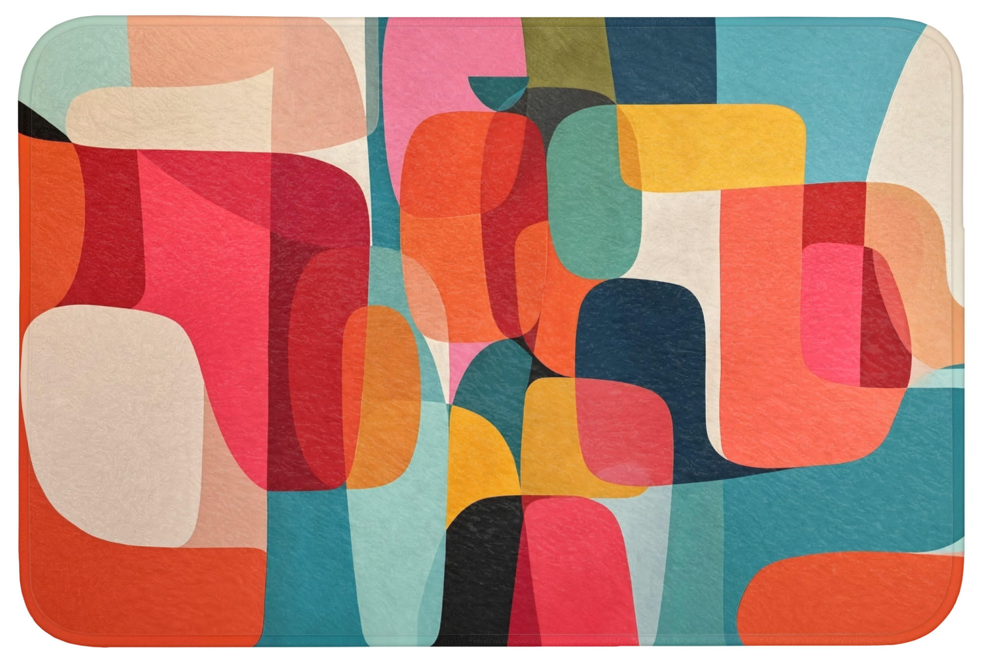 KOUPELNOVÁ PŘEDLOŽKA Tvary - barevné - abstraktní - letadla 90x60 cm - různobarevná, textil/plast (90/60cm) - OnlyWow