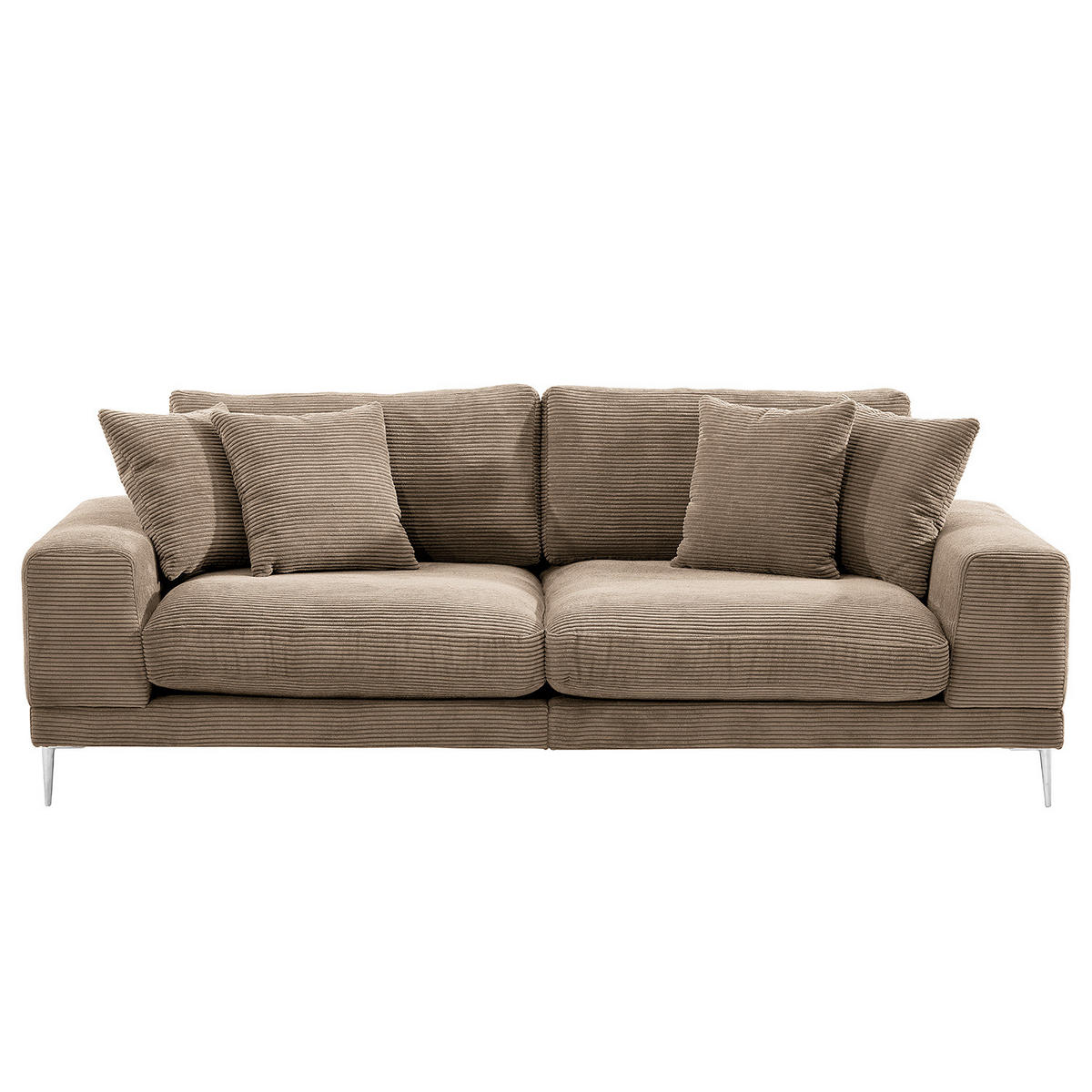 3-SITZER SOFA - Taupe, Textil (243/92/103cm) - home24