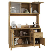 HOCHSCHRANK aus Spanplatte 120x40x178 cm Holzfarben mit Steckdosen und USB-Anschlüssen - Eichefarben, Holzwerkstoff (120/178/40cm) - IVMEU