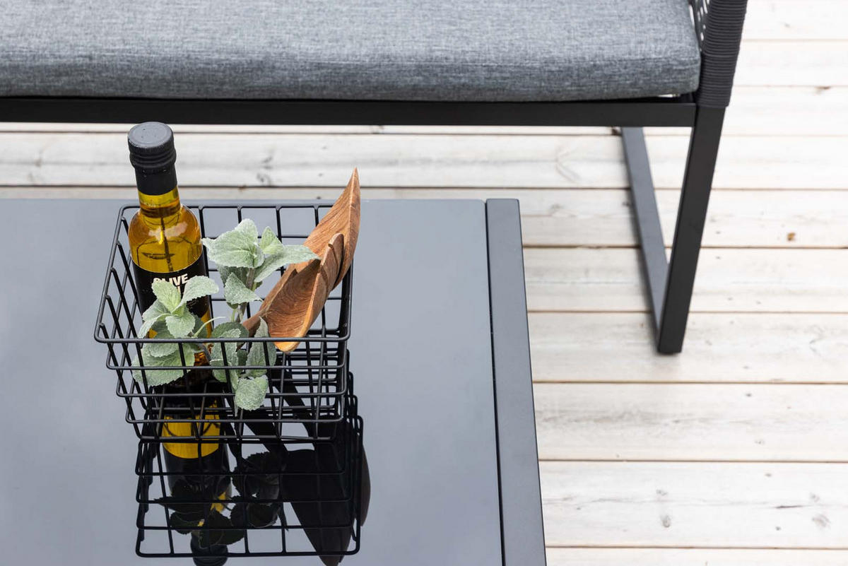 LOUNGE-SET schwarz - Schwarz, Holzwerkstoff - ebuy24