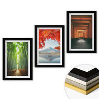 WANDBILDER 3er-Set - 20x30 cm Schwarzer Rahmen - Fuji-Bambuswaldlandschaft - Schwarz, Kunststoff (20/30cm) - ArtPrintCave