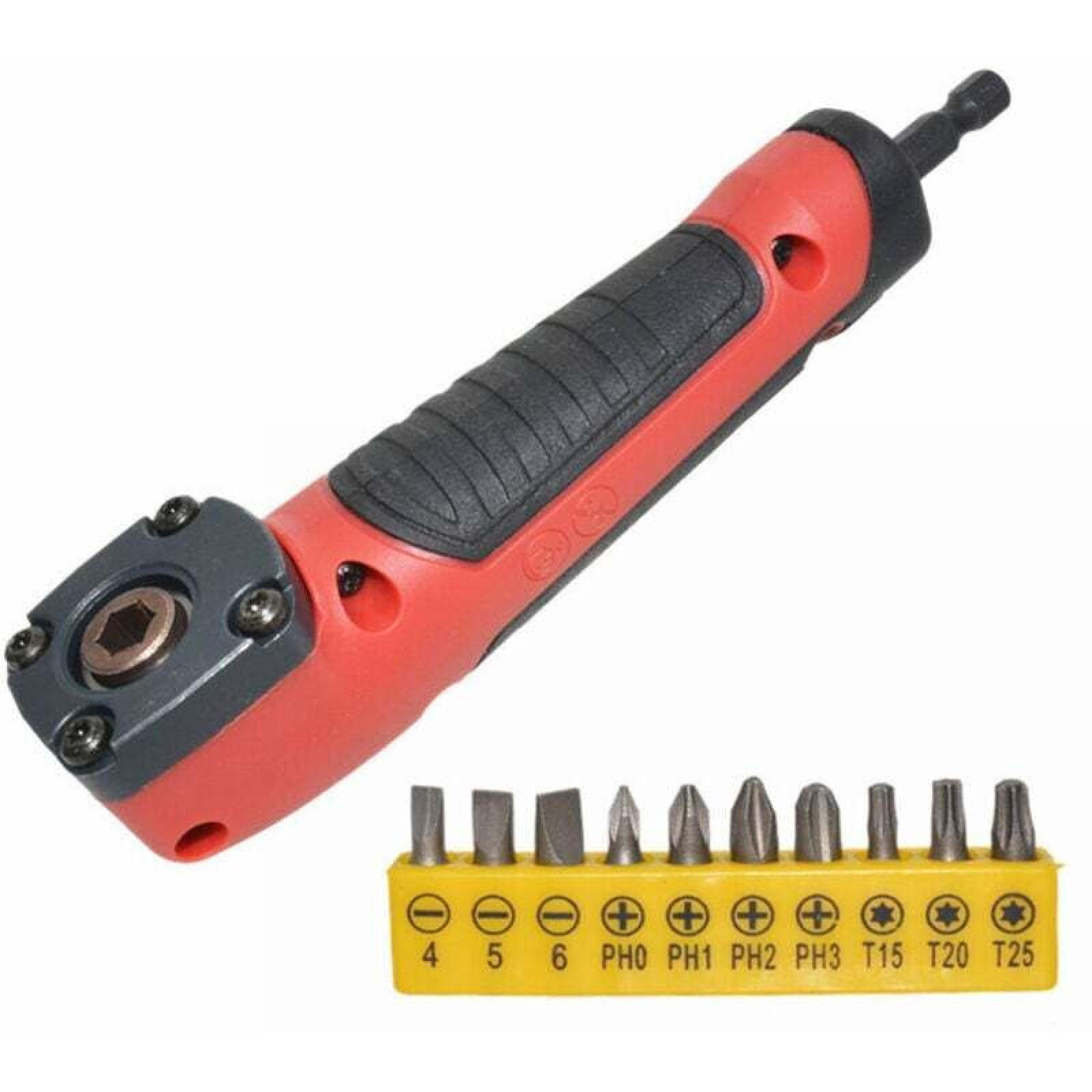 BOHRER - 90 Grad - für Winkelbohrmaschinen und Reparaturen mit elektrischen Schraubendrehern. - Rot, Metall (12/16/1cm) - DCA