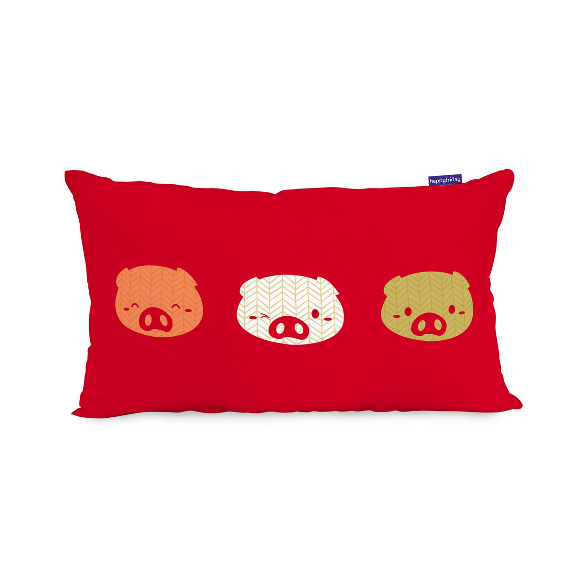 KISSENBEZUG piggys 50x30 cm mehrfarbig - Multicolor, Textil (50/30cm) - Happy Friday