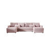 ECKSOFA MOS U BIS Cosmic 14 mit Schlaffunktion - Rosa, Textil (285/85/140cm) - Bedante