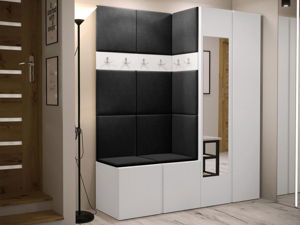 GARDEROBEN-SET Orion XII - Anthrazit/Weiß, Holzwerkstoff/Kunststoff (158/186/46cm) - MIRJAN24