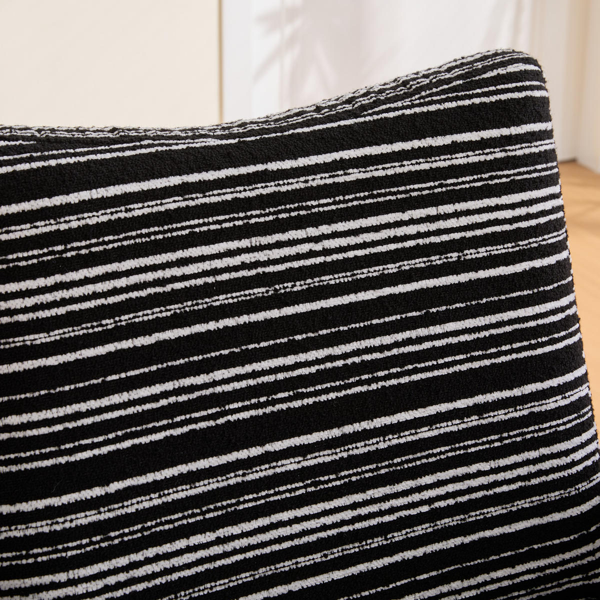 SESSEL Bouclé Schwarz mit Seitentasche - Schwarz, Holzwerkstoff/Textil (77/87/81cm) - WISHDOR