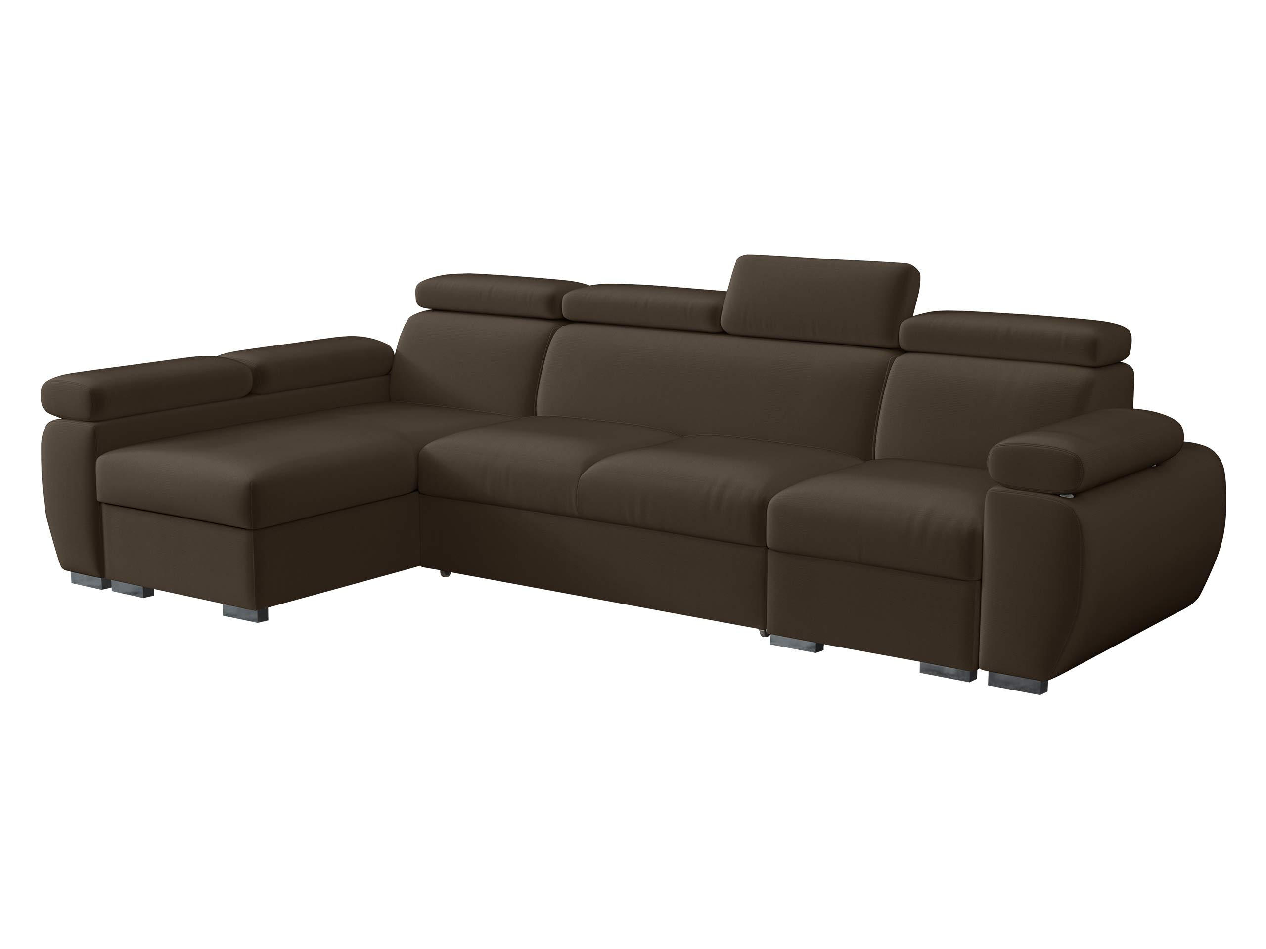 ECKSOFA Boston LCP, Seite: Links LCP+2R+1P(65) - Silberfarben/Braun, Holz/Textil (320/170cm) - MIRJAN24